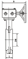 蝸輪對夾軟密封蝶閥外形尺寸圖