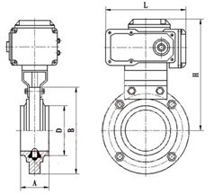 D921電動(dòng)衛(wèi)生型蝶閥產(chǎn)品圖   