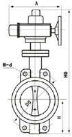 D971X電動對夾軟密封蝶閥外形尺寸圖