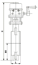 D973H電動(dòng)硬密封對(duì)夾蝶閥外形尺寸圖