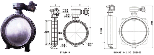 DK941X電動(dòng)真空蝶閥產(chǎn)品圖 