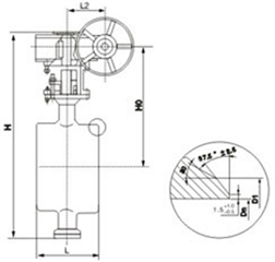 對焊式三偏心蝶閥外形尺寸圖